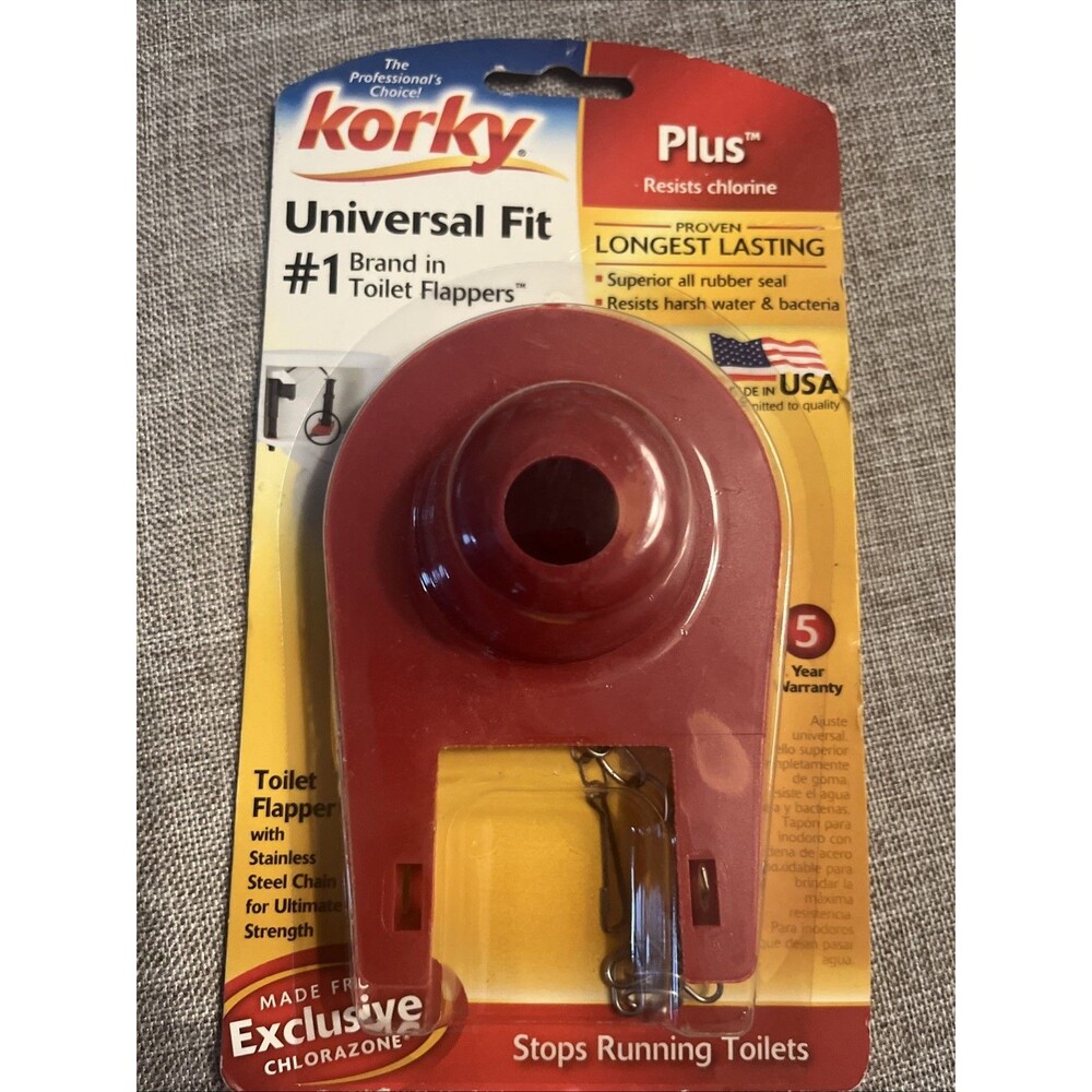 Toilet Tank Flapper Kirby Plus Premium Universal Red Chain Rubber 2 Inch